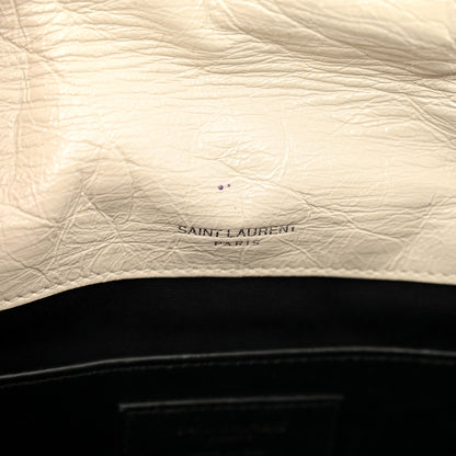 Saint Laurent Crinkled Calfskin Matelasse Monogram Baby Niki Chain Satchel Ivory 7 of 13