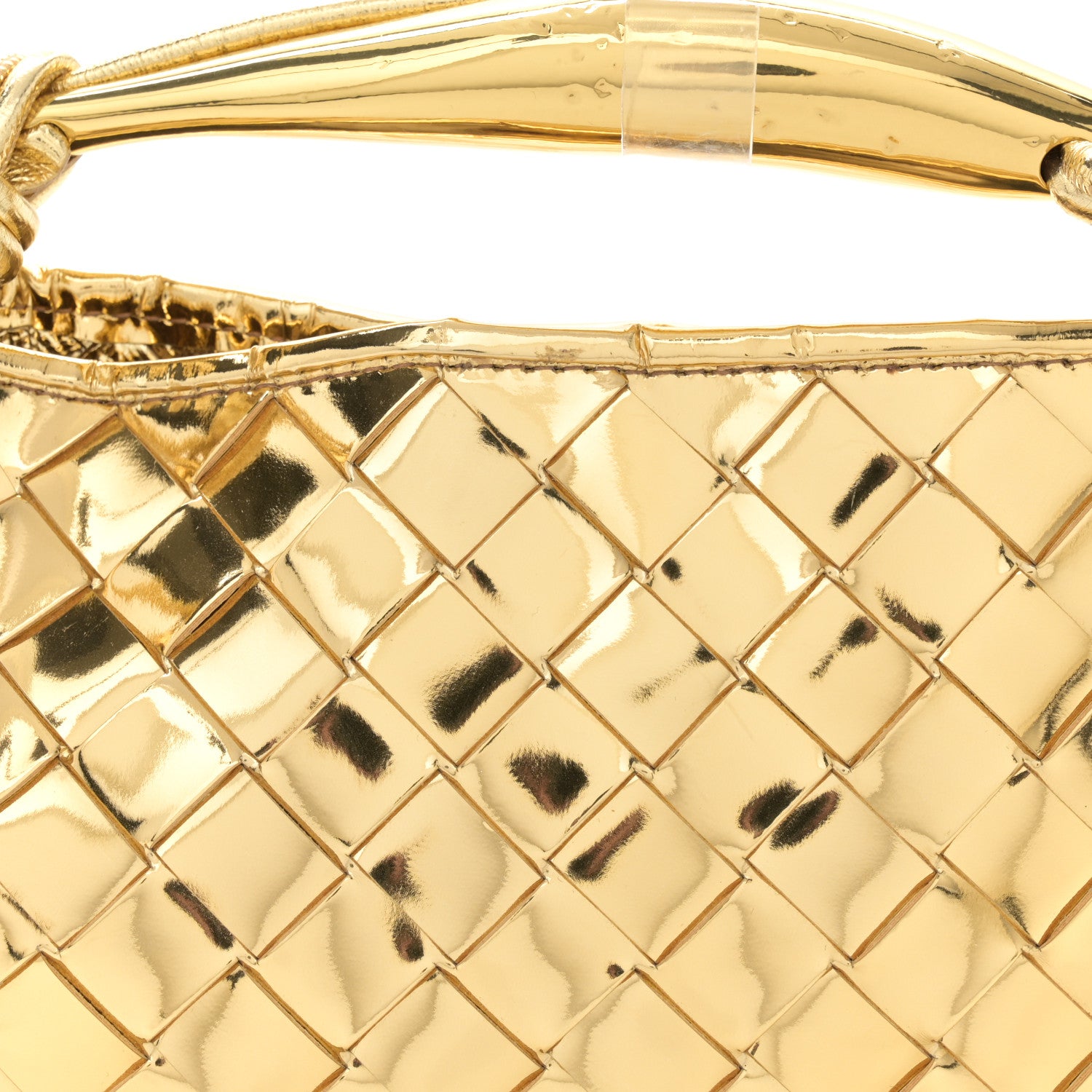 Bottega Veneta Mirror Laminated Nappa Intrecciato Mini Sardine Bag Gold 7 of 9