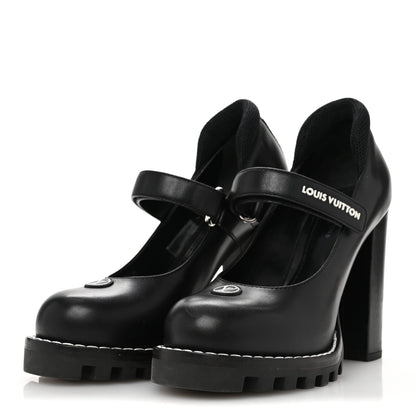 Louis Vuitton Calfskin Star Trail Ankle Pumps 37 Black 4 of 10