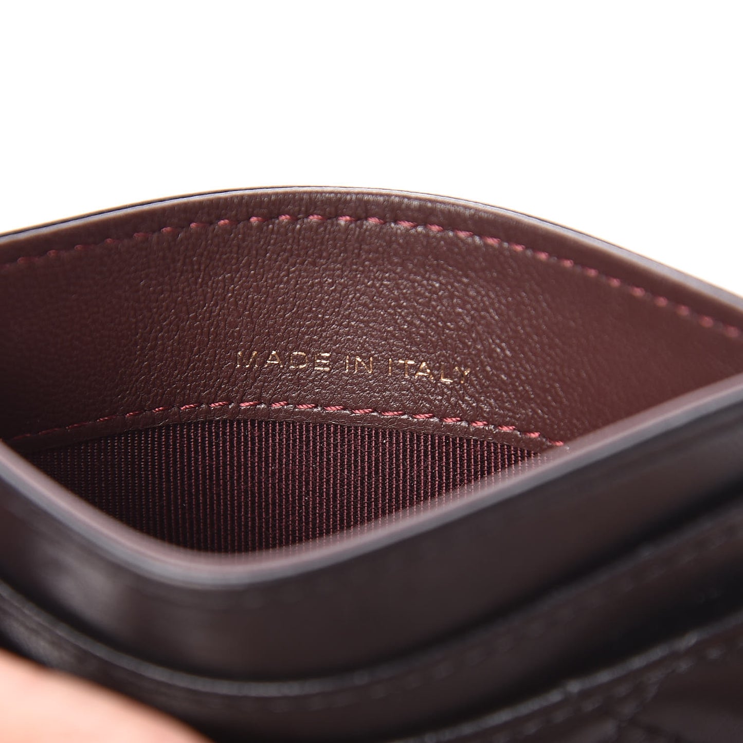 Lambskin Quilted Card Holder Black
