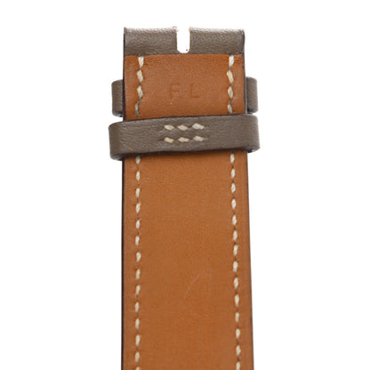 Hermes Swift Heure H Hour Watch PM Double Tour Strap Etoupe 5 of 5