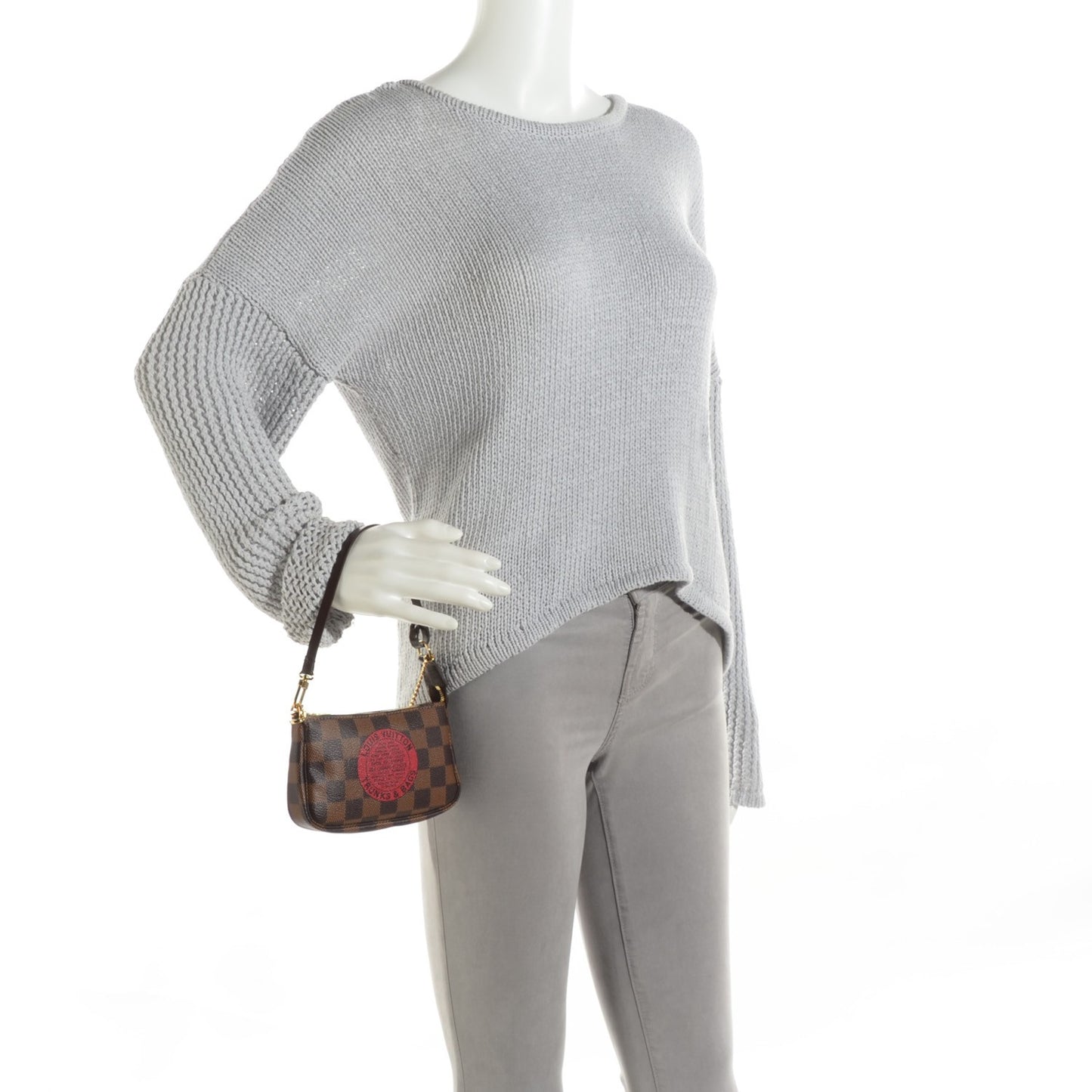 Damier Ebene Complice Trunks and Bags Mini Pochette Accessories Red