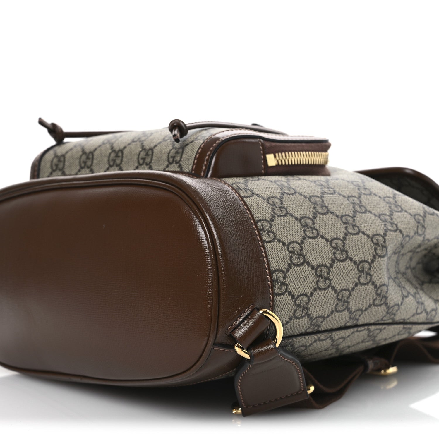 Gucci GG Supreme Monogram Azalea Calfskin Retro Interlocking G Buckle Backpack Beige Ebony Brown Sugar 10 of 13