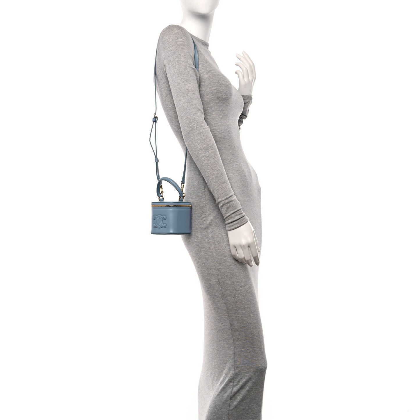 Smooth Calfskin Cuir Triomphe Mini Vanity Case California Blue