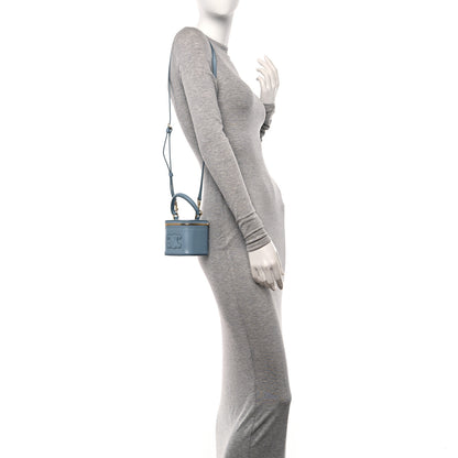 Celine Smooth Calfskin Cuir Triomphe Mini Vanity Case California Blue 2 of 10