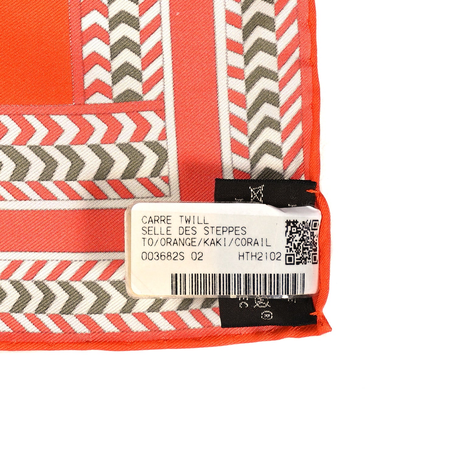 Hermes Silk Selle Des Steppes Scarf 90 Orange Kaki Corail 3 of 3