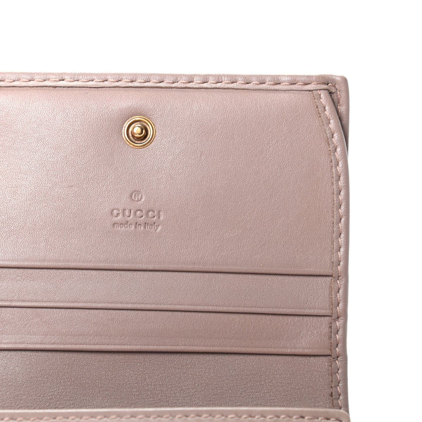 Calfskin Matelasse GG Marmont Card Case Wallet Porcelain Rose