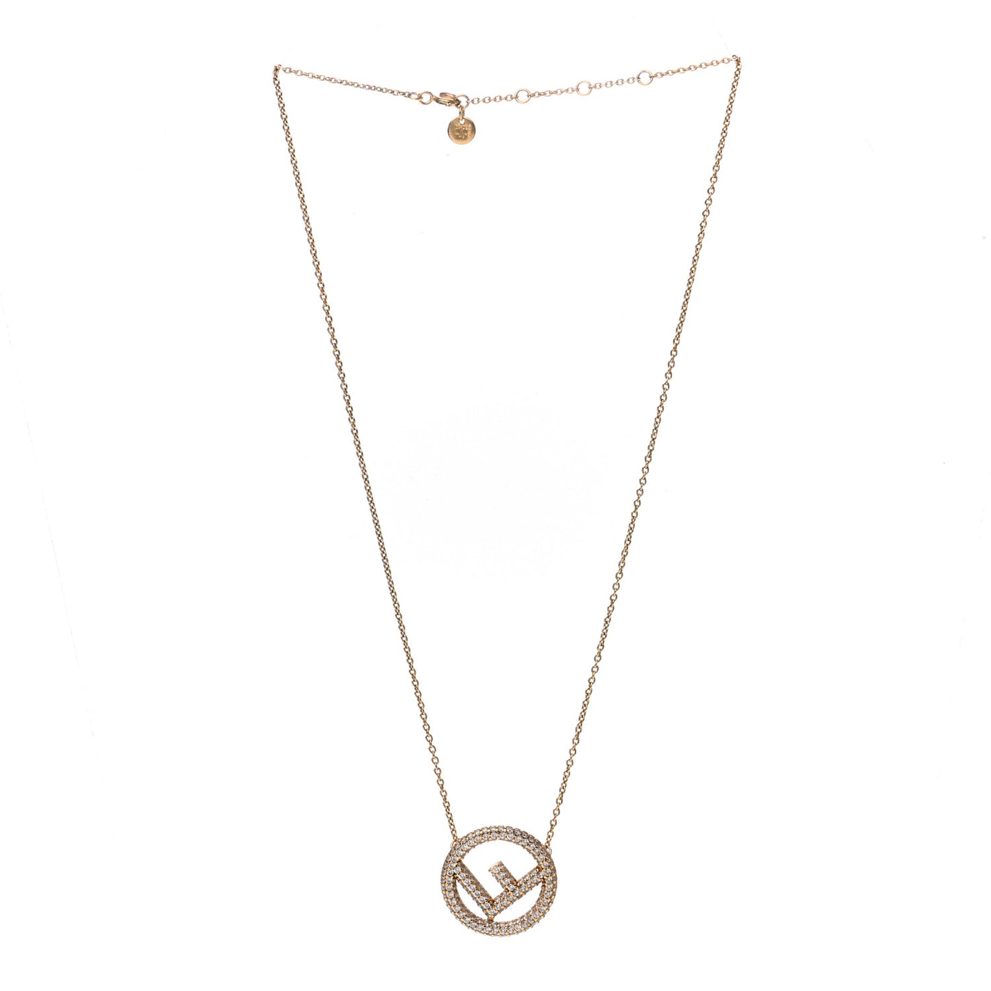 Metal Crystal F is Fendi Necklace Gold