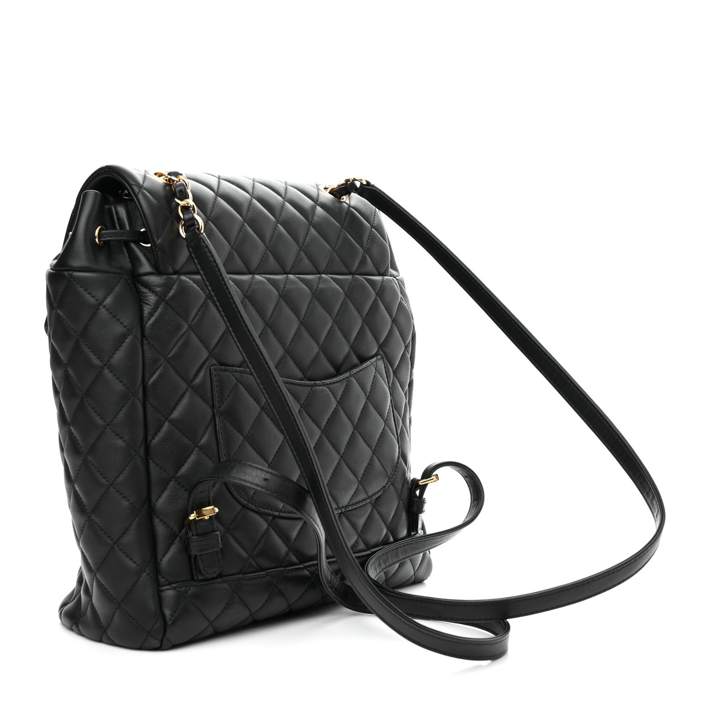 Lambskin Quilted Large Urban Spirit Backpack Black