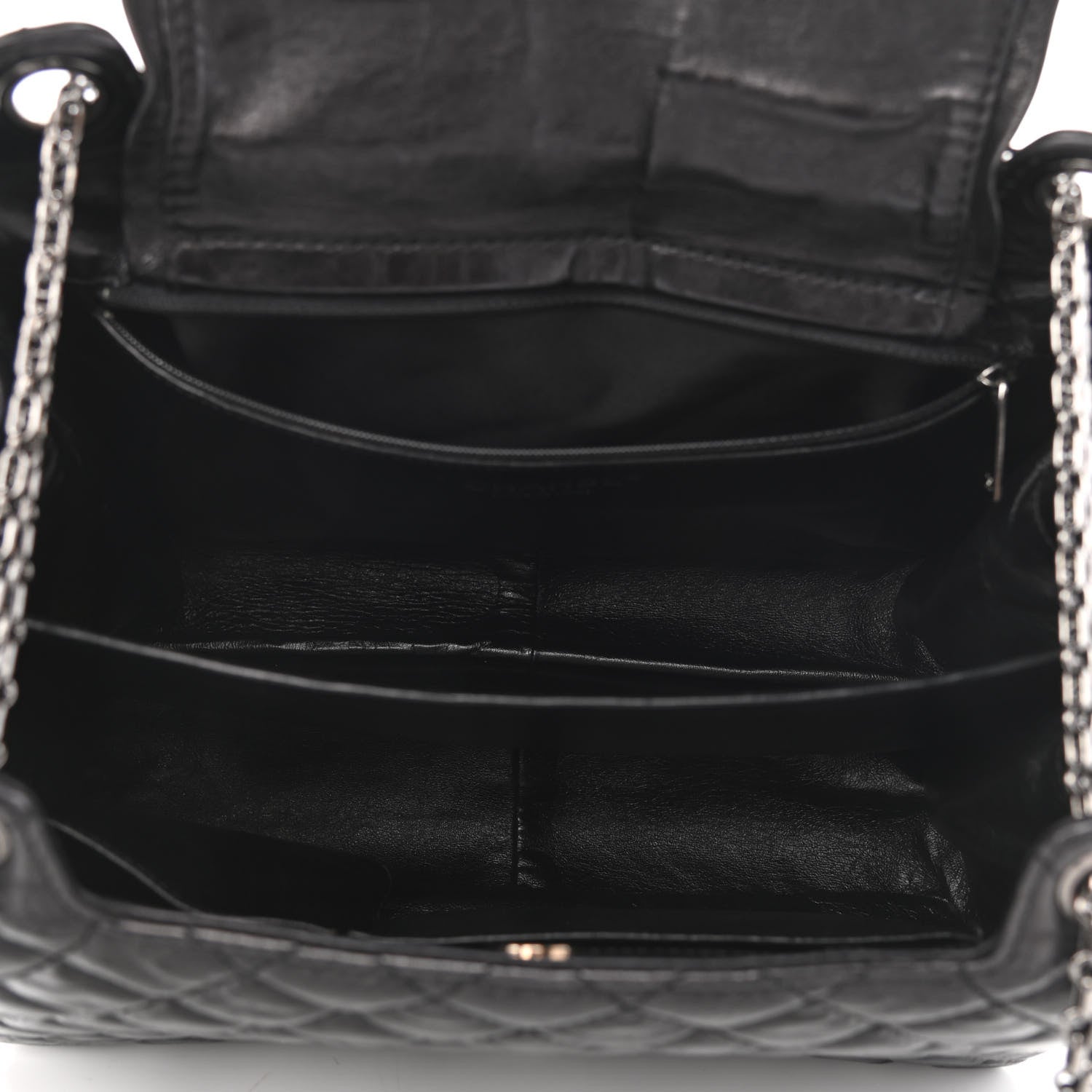 Chanel Metallic Aged Calfskin Quilted Reissue 2.55 Accordion Flap Black 5 of 10