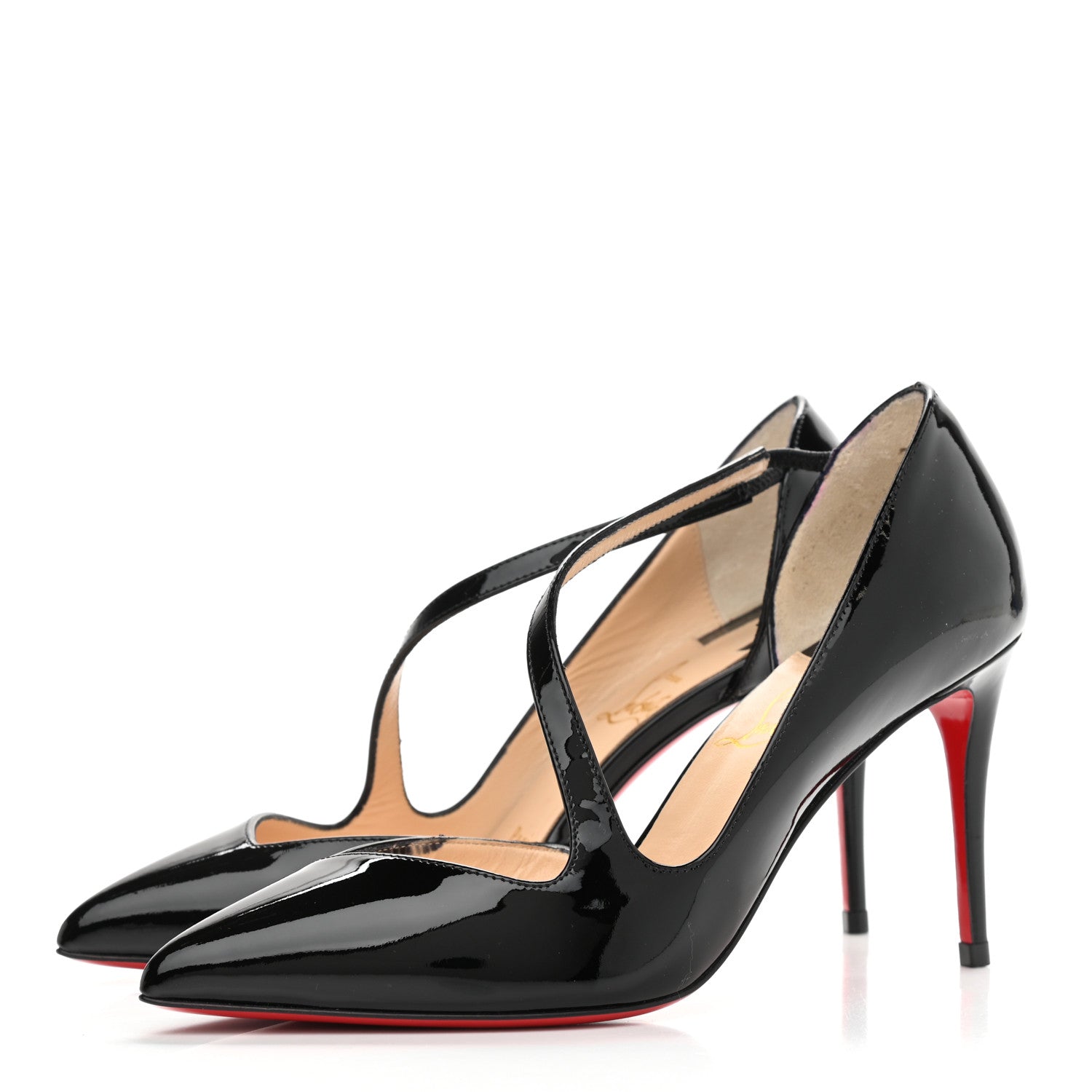 Christian Louboutin Patent Jumping Cross 85 Pumps 35 Black 3 of 8