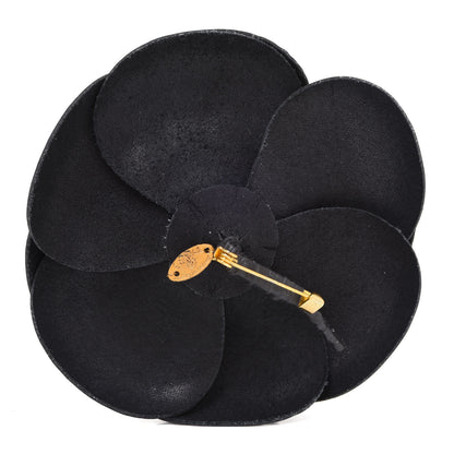 Chanel Patent Camellia Brooch Black 3 of 5