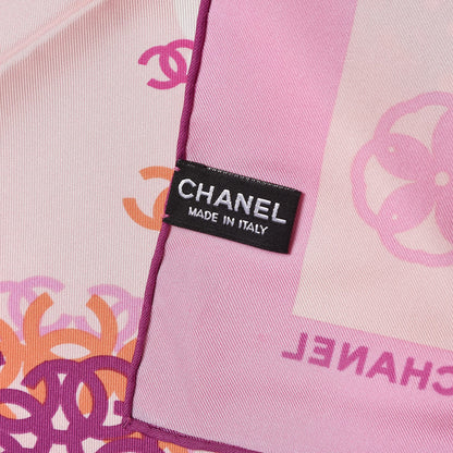 Chanel Silk CC Square Scarf Poudre Rose 4 of 5