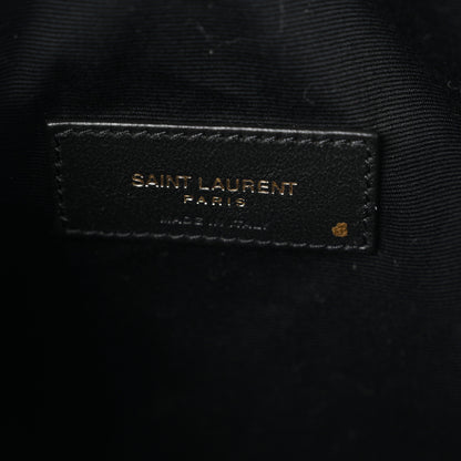 Saint Laurent Wool Calfskin Rive Gauche Bucket Bag Black Gold 7 of 11
