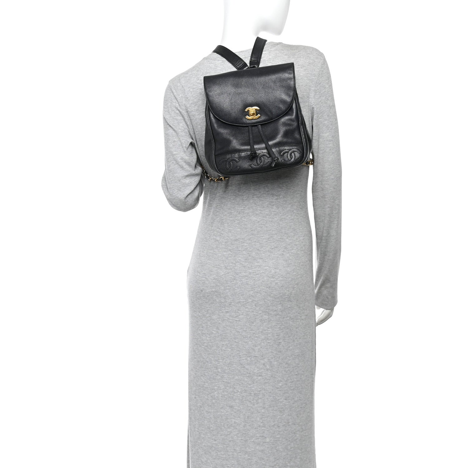 Chanel Caviar CC Backpack Black 2 of 10