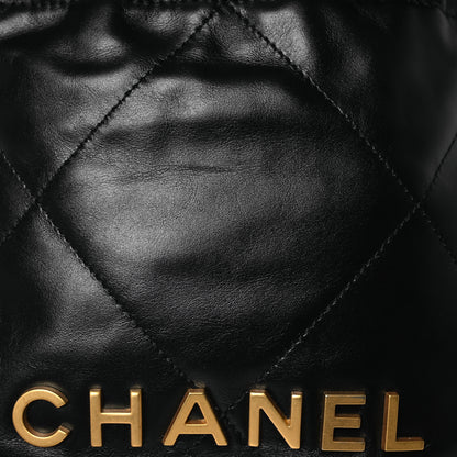 Chanel Shiny Calfskin Quilted Mini Chanel 22 Black 9 of 11