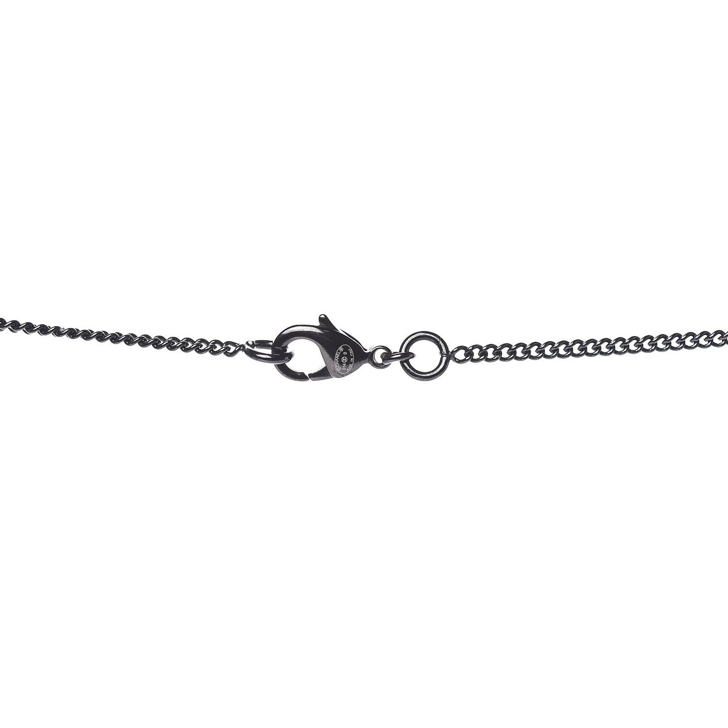 Chanel Resin CC Pearl Drop Necklace Ruthenium Black 4 of 5