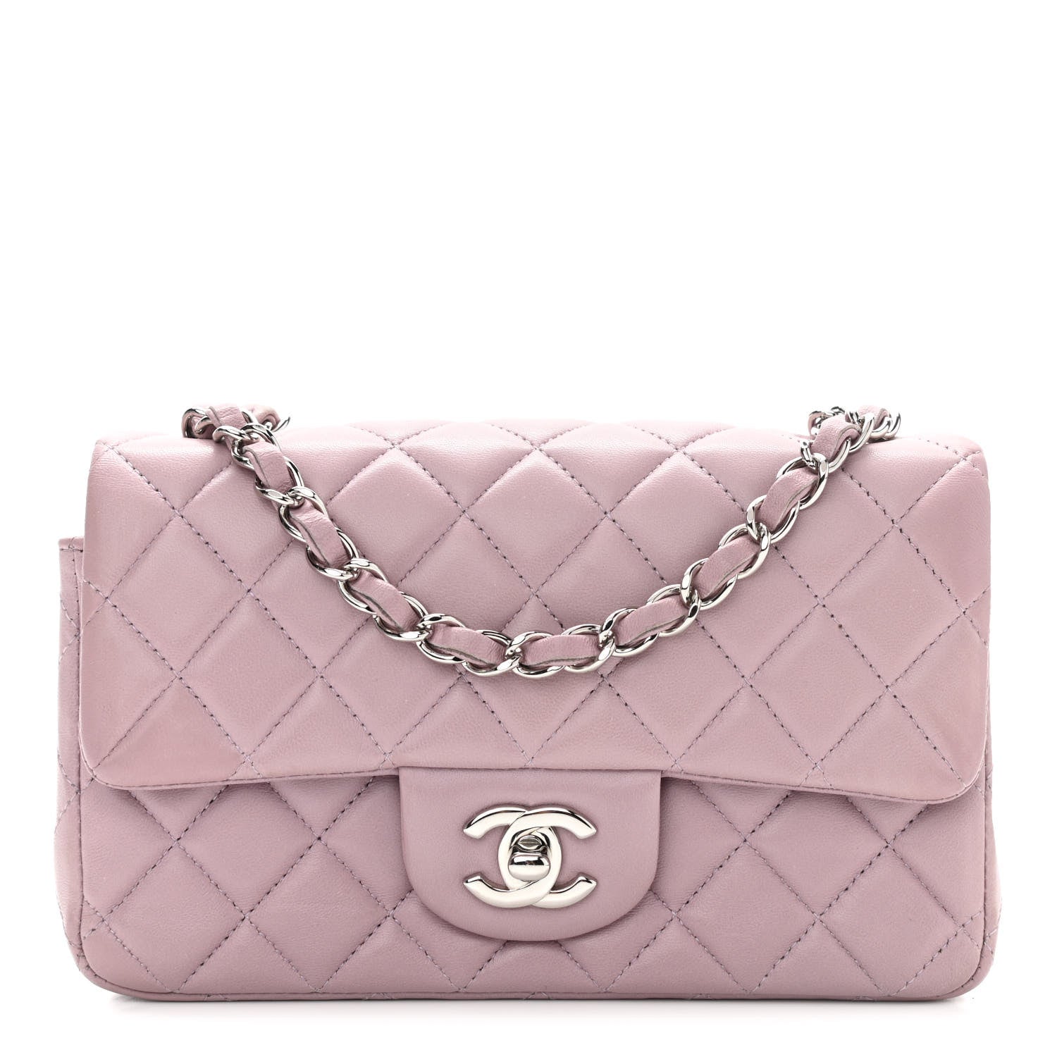 Chanel Lambskin Quilted Mini Rectangular Flap Light Purple 1 of 10
