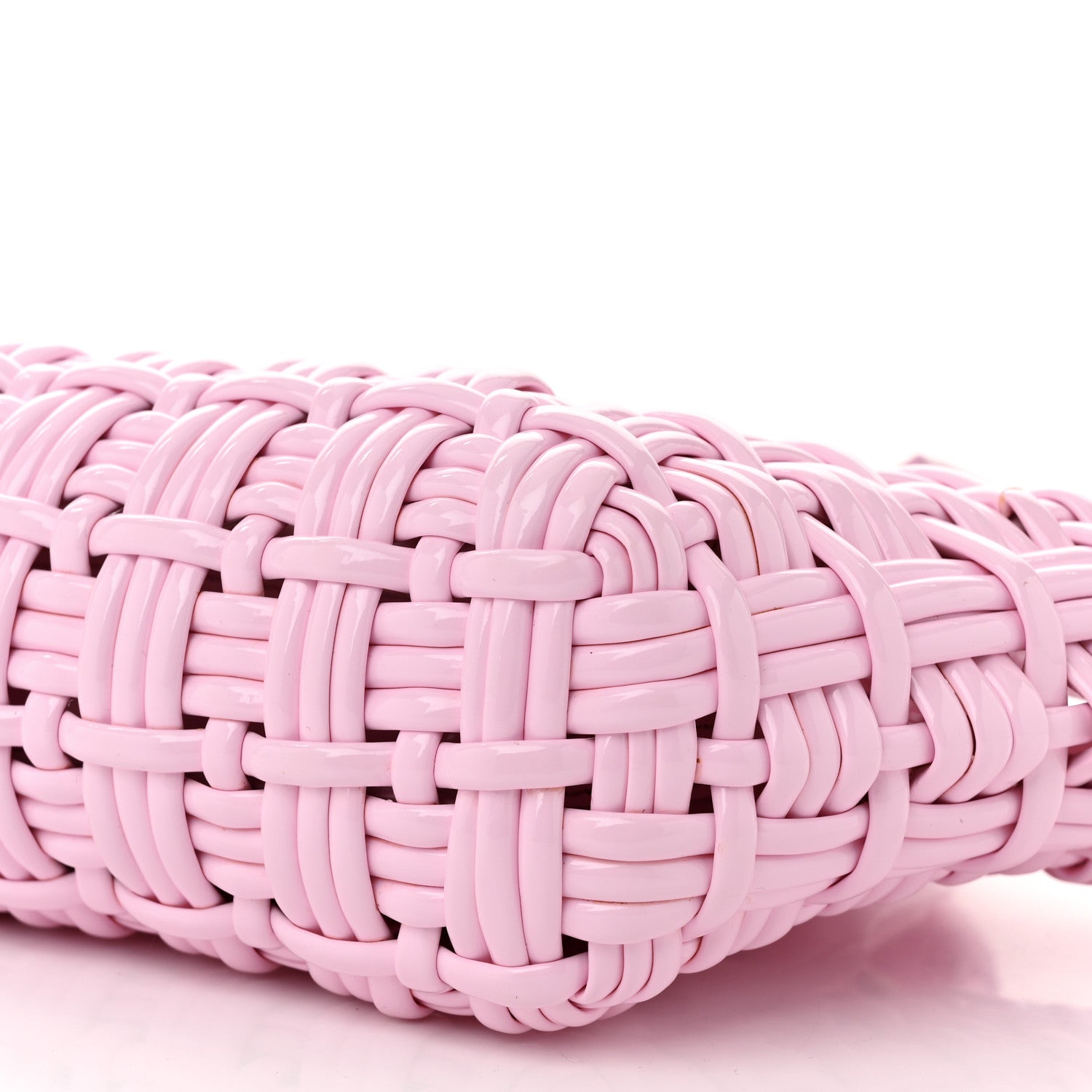 Balenciaga Faux Calfskin Braided Varnished XXS Bistro Basket Candy