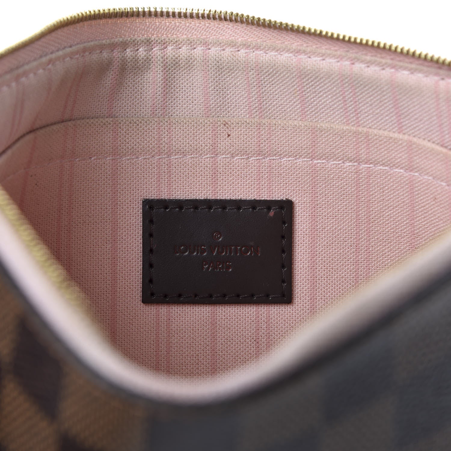 Louis Vuitton Damier Ebene Neverfull MM GM Pochette Rose Ballerine 7 of 9