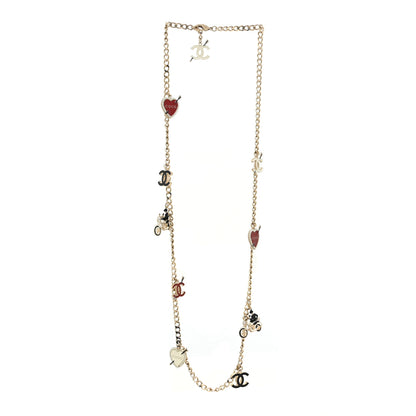 Chanel Enamel Charm CC Long Necklace Gold 3 of 4