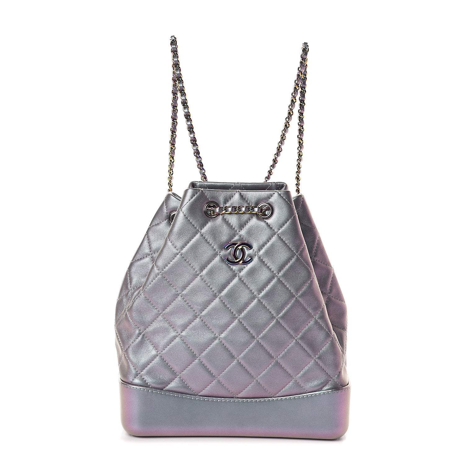 Chanel Iridescent Lambskin Calfskin Quilted Gabrielle Backpack Light Purple 1 of 9