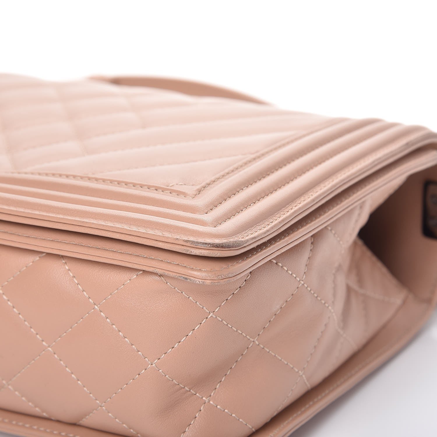 Chanel Calfskin Chevron Quilted New Medium Boy Flap Beige 10 of 14