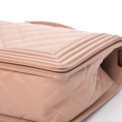 Chanel Calfskin Chevron Quilted New Medium Boy Flap Beige 10 of 14