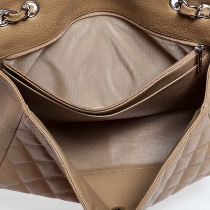 Chanel Caviar Jumbo Single Flap Dark Beige 6 of 9
