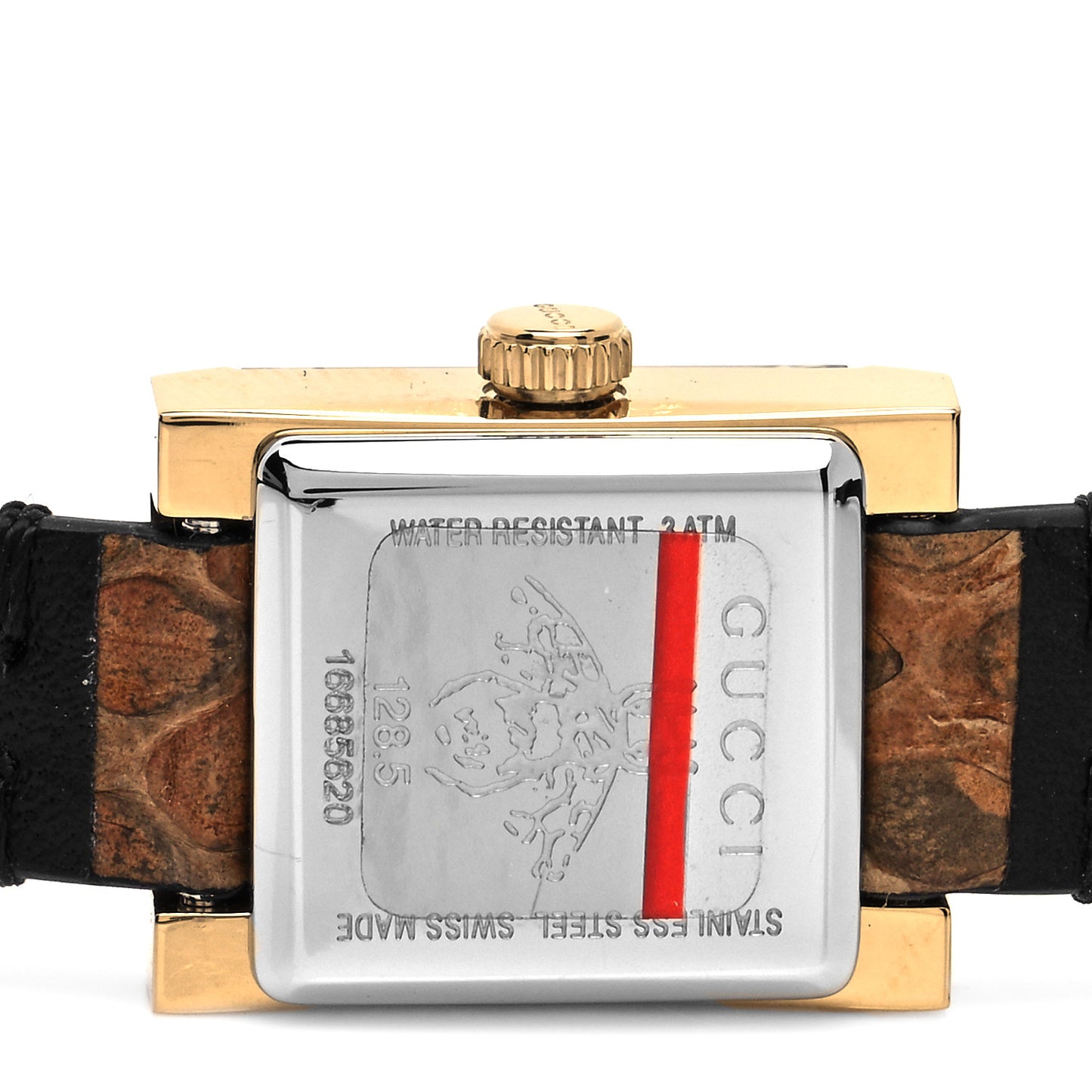 Stainless Steel Lizard Mother of Pearl 14mm G-Frame Square Double Wrap Quartz Watch