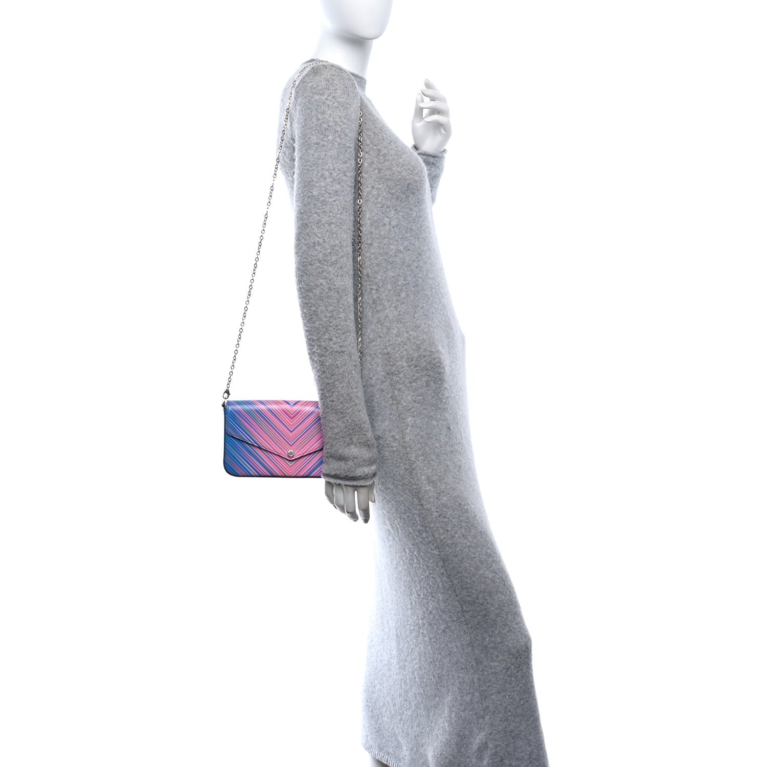 Louis Vuitton Epi Tropical Pochette Felicie Blue Rose 2 of 13