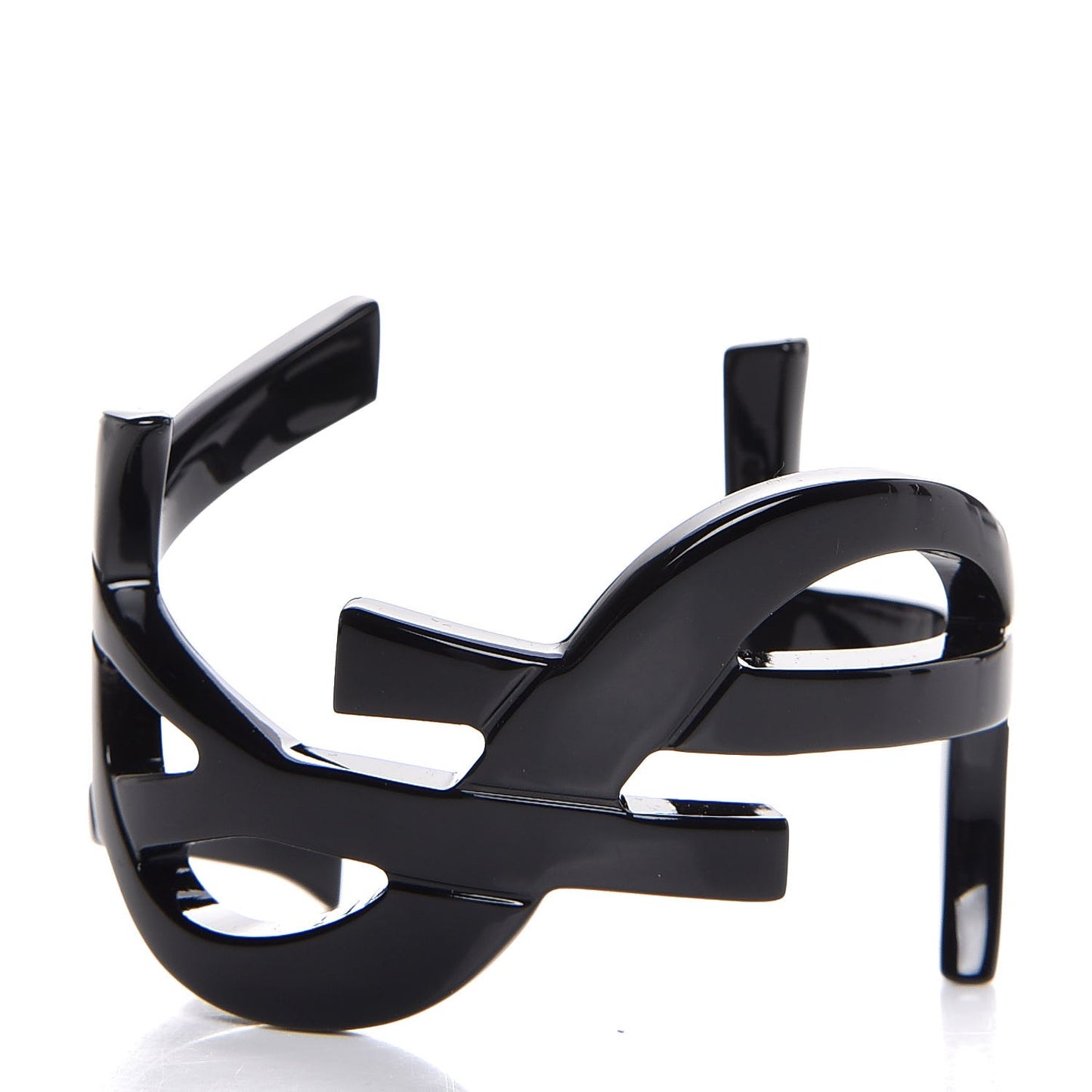 Brass Monogram Medium Cuff Bracelet Black