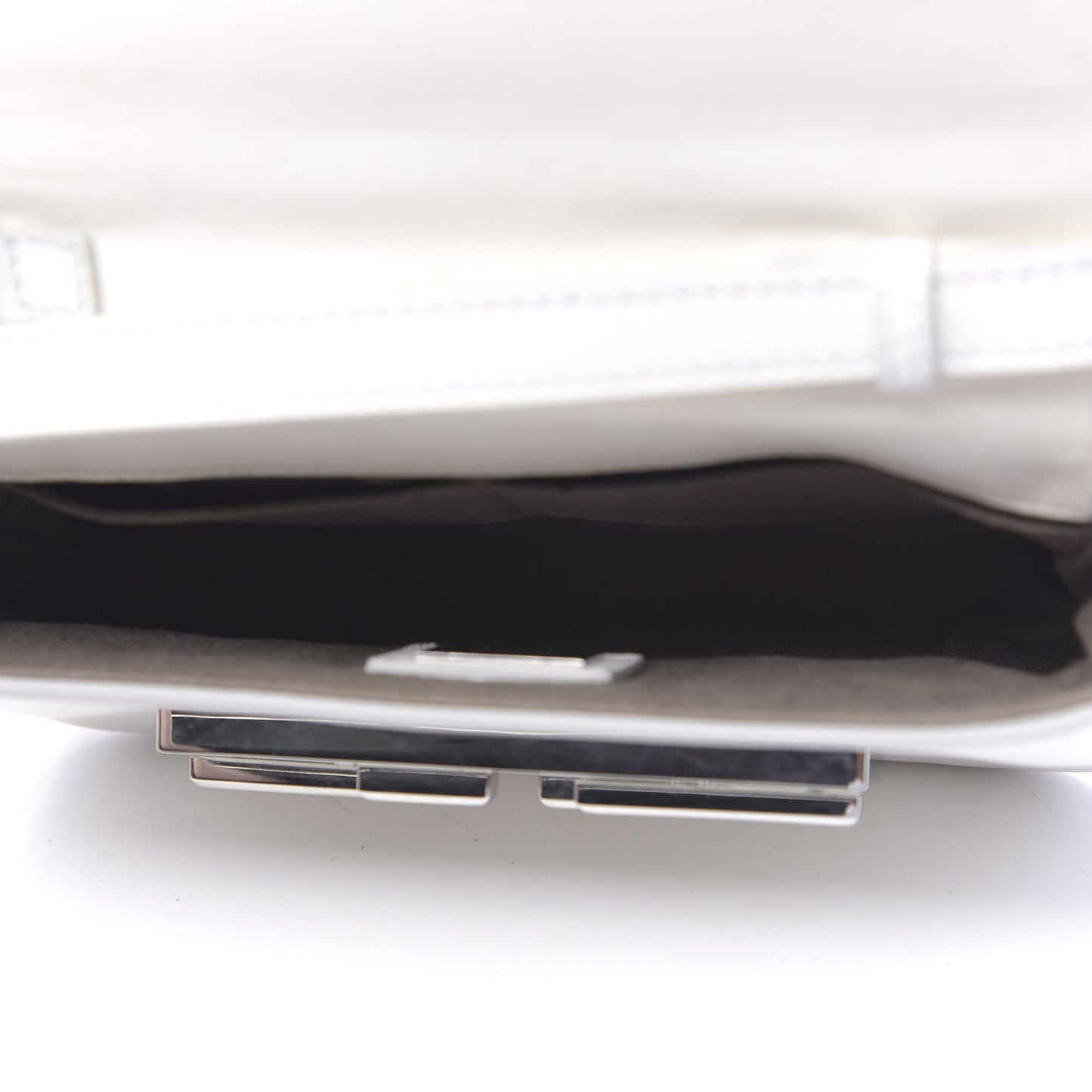 Vitello Dolce Calf Hair Studded Mini 3Baguette Shoulder Bag White