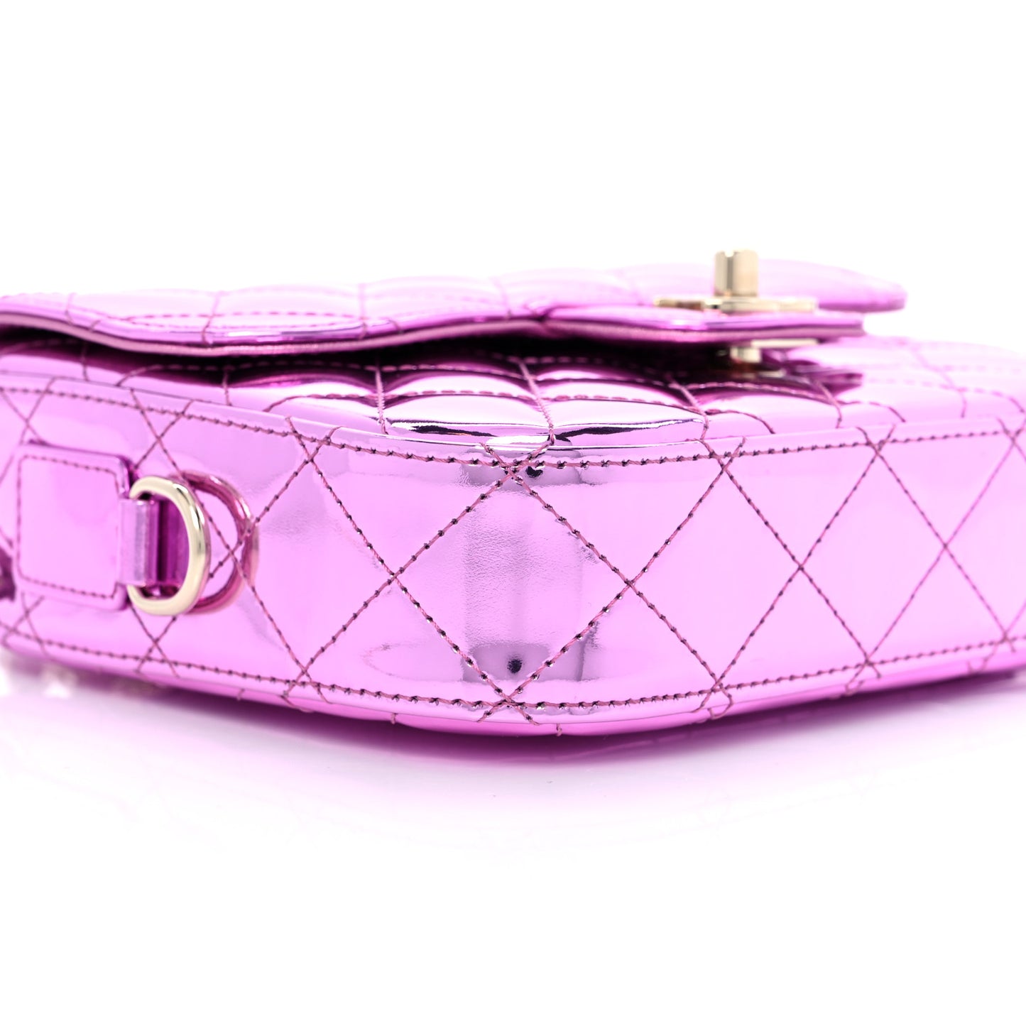 Mirror Calfskin Metallic Calfskin Quilted Hollywood Boulevard Flap With Coin Purse Light Purple
