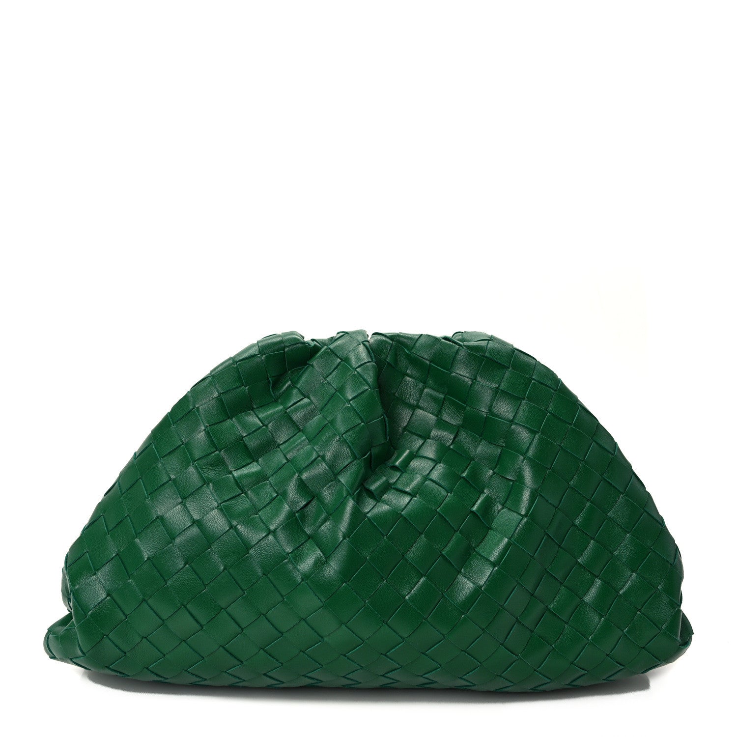 Bottega Veneta Nappa Maxi Intrecciato The Pouch Oversized Clutch Racing Green 1 of 12