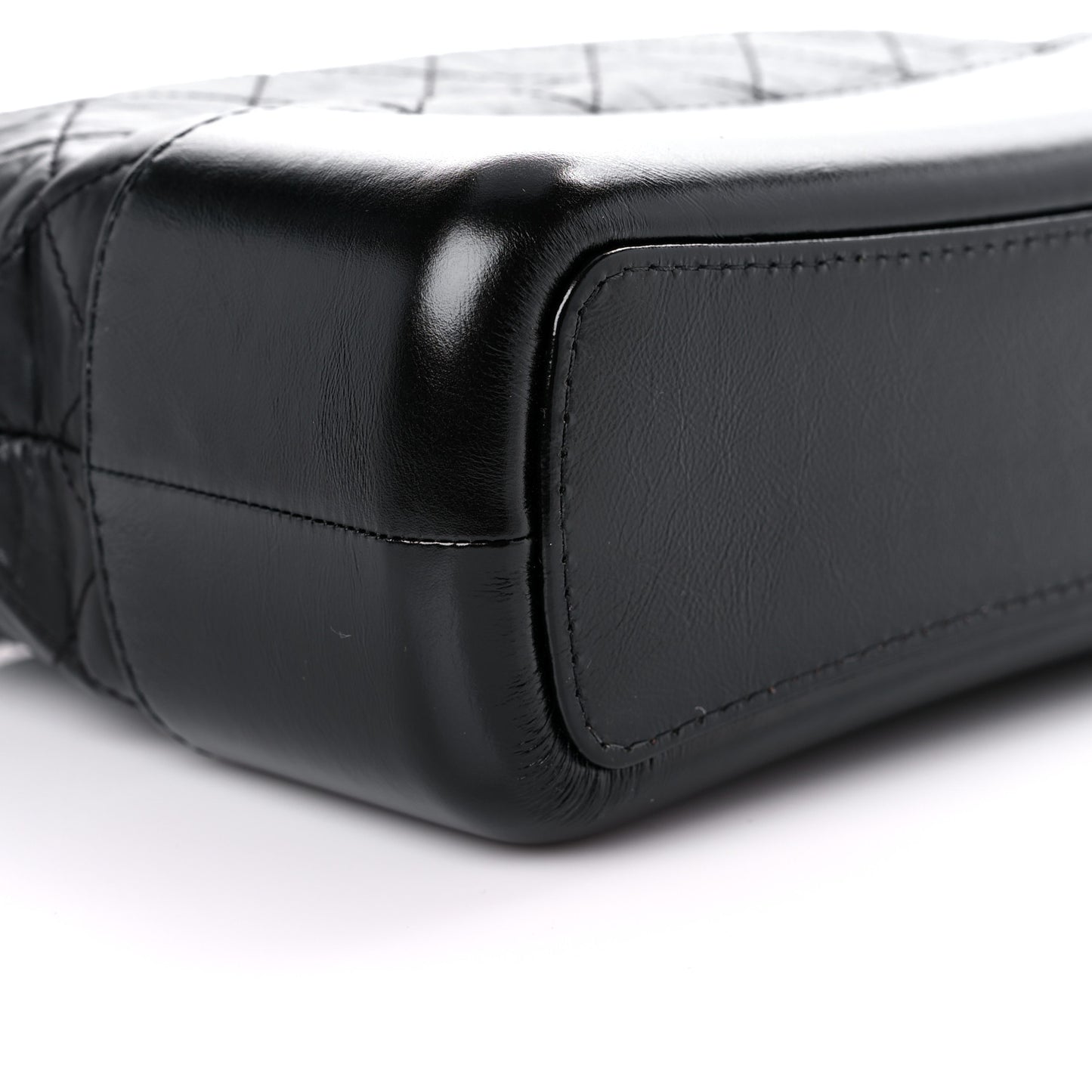 Aged Calfskin Quilted Medium Gabrielle Hobo Black