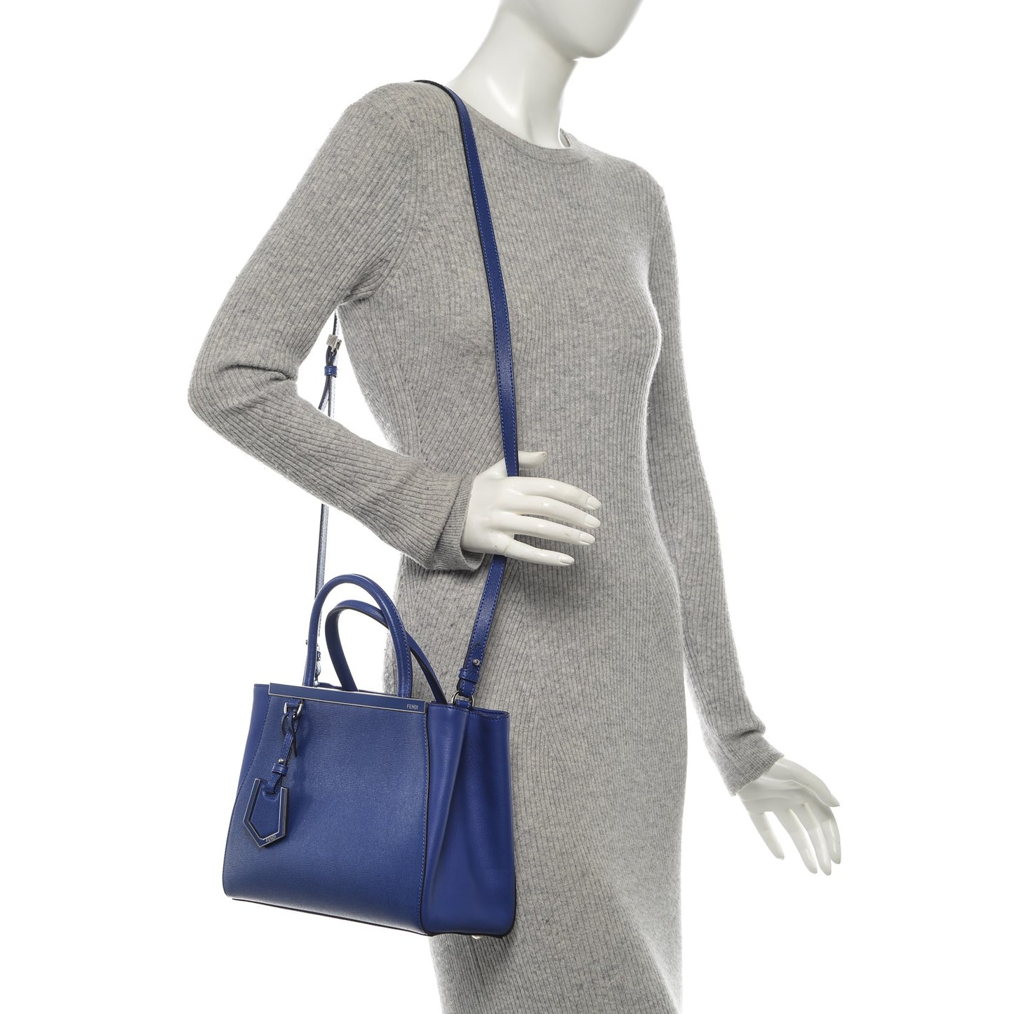 Vitello Elite Petite 2Jours Tote Blue Neon