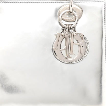 Christian Dior Metallic Patent Calfskin Medium Lady Dior Silver 8 of 11