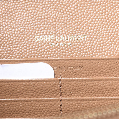 Saint Laurent Grain De Poudre Matelasse Chevron Monogram Chain Wallet Dune 6 of 11
