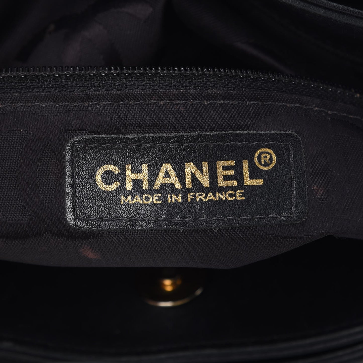 Calfskin Contrast Stitch Surpique Tote Black