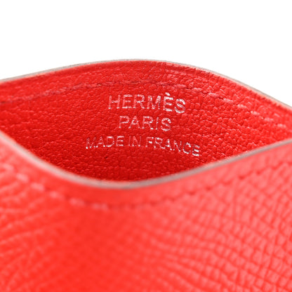 Hermes Epsom Diabolo Card Holder Case Capucine 6 of 7