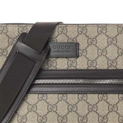 Gucci GG Supreme Monogram Selleria Calfskin Small Flat Messenger Bag Beige Ebony Cocoa Marrone Scuro 11 of 11