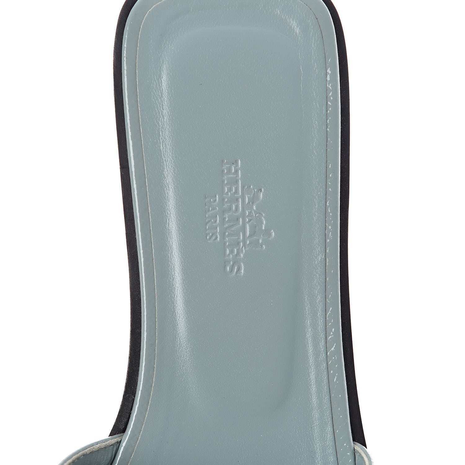 Hermes Patent Epsom Oran Sandals 37 Bleu Ciel 5 of 8