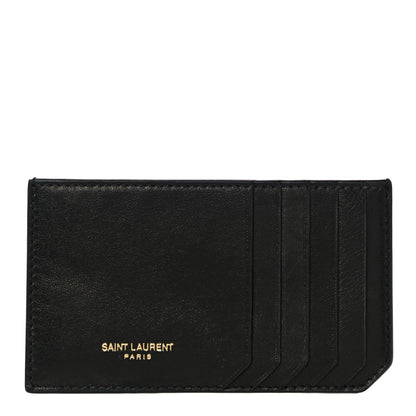 Saint Laurent Calfskin 5 Fragments Zip Pouch Card Holder Black 1 of 12