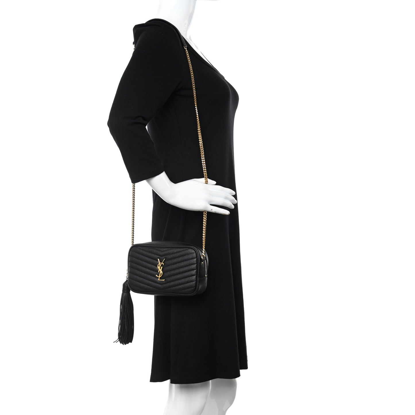 Grain De Poudre Matelasse Monogram Mini Lou Camera Bag Black