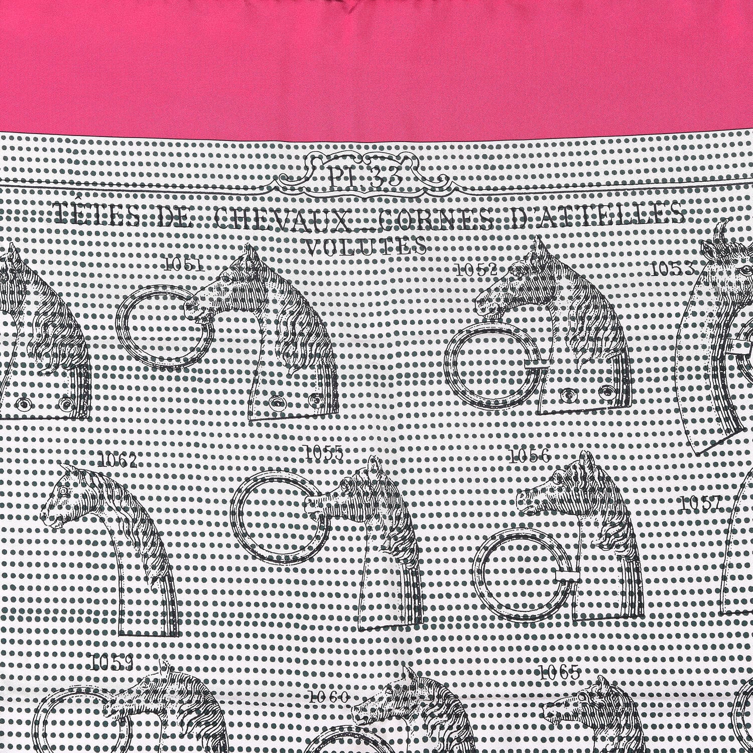 Hermes Silk Manufacture de Boucleries Scarf 90 Blanc Rose Indien Gris 3 of 8