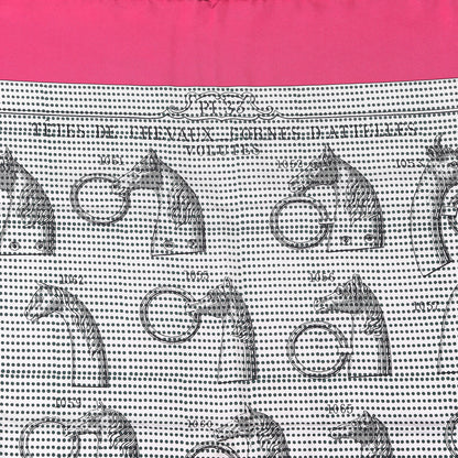 Hermes Silk Manufacture de Boucleries Scarf 90 Blanc Rose Indien Gris 3 of 8