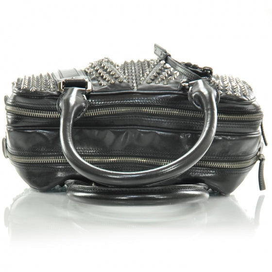 Burberry Prorsum Leather Studded Knight Satchel Black 5 of 9