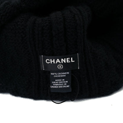 Chanel Cashmere CC Beanie Hat Black 4 of 4