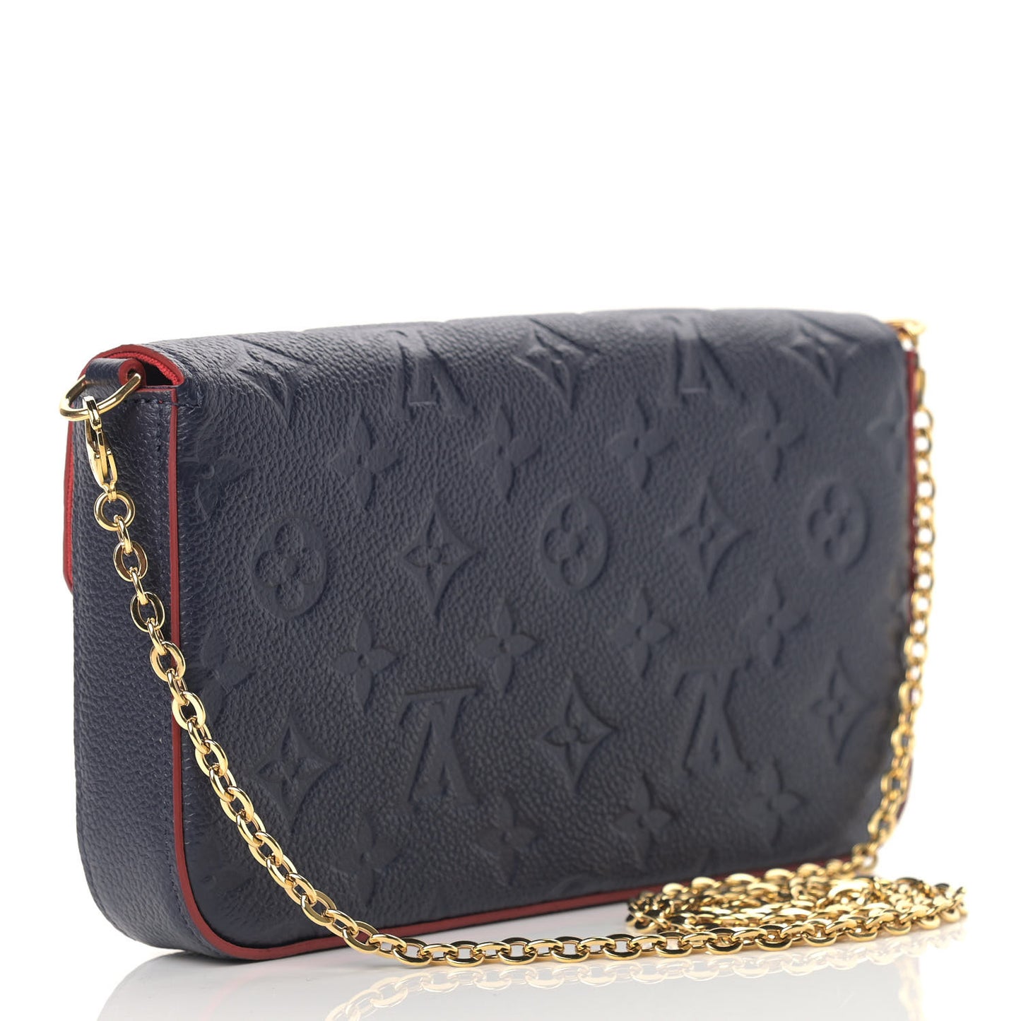 Empreinte Pochette Felicie Chain Wallet Marine Rouge